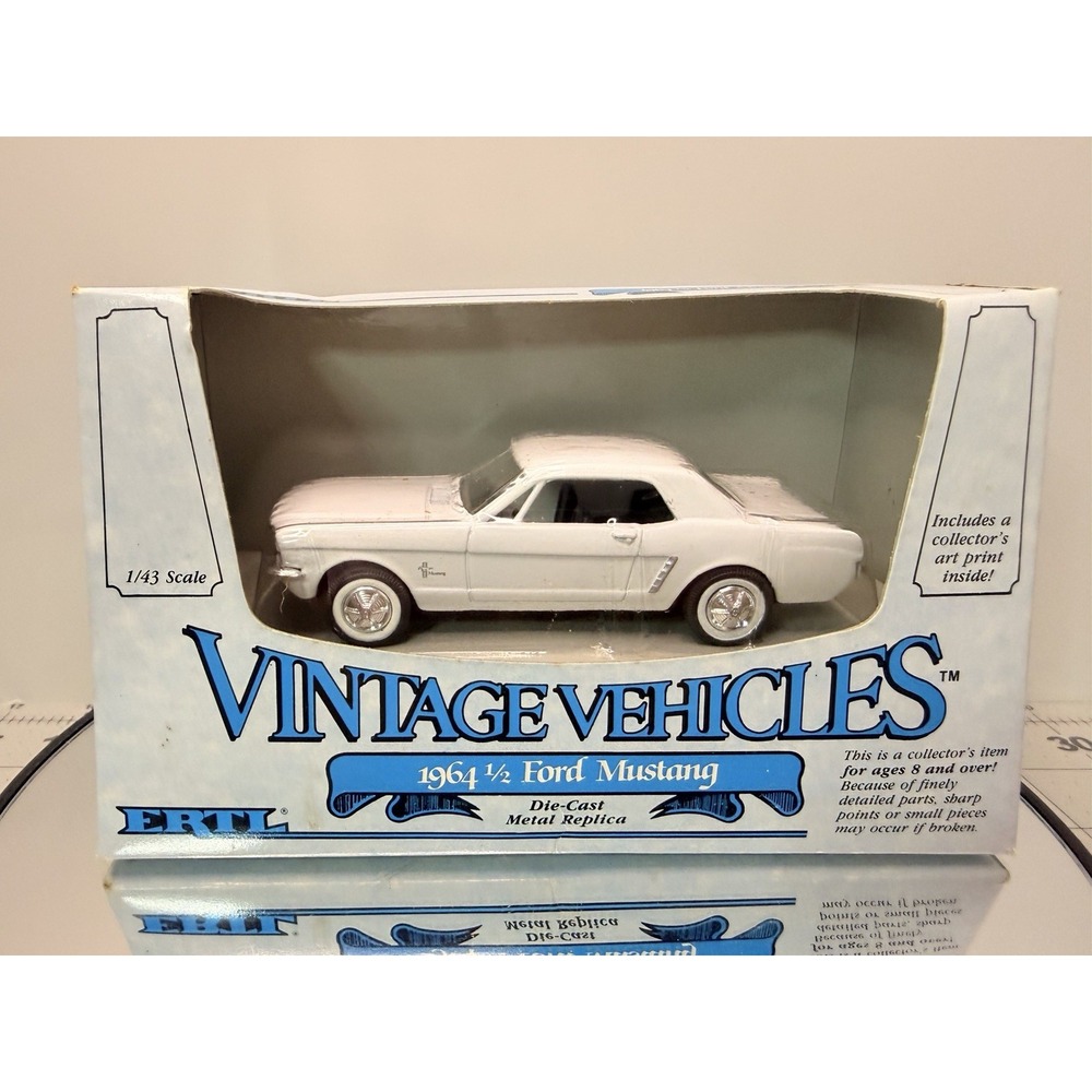 ERTL Vintage Vehicles 1964 1/2 Ford Mustang White 1/43 Scale Die-Cast New in Box